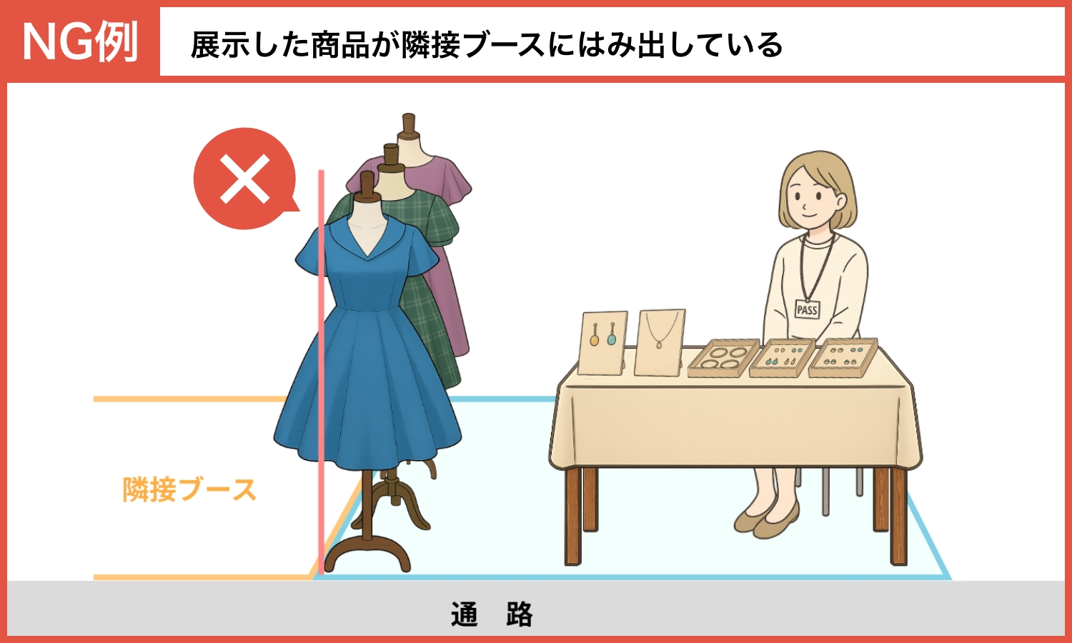 ブースのはみだし禁止