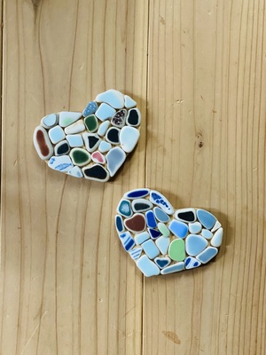 レジンヘアクリップターコイズブルーシェル南国ミモザ