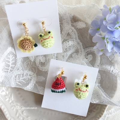 本物ビオラ♡ミニビオラパープルグラデーション♡ハートフープピアス 