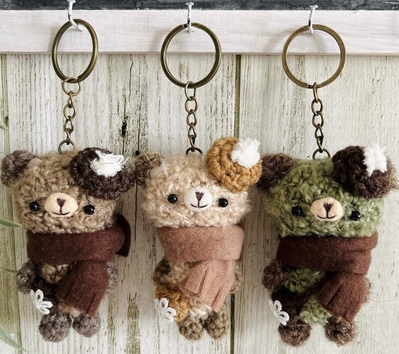 優しい水玉柄エプロンのくまさん テディベア ハンドメイド 海外作家様 ぬいぐるみ 優しい水玉柄エプロンのくまさん テディベア ハンドメイド 海外