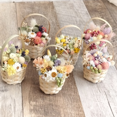 レジンヘアゴム 淡色ラベンダーパープルコットンキャンディブーケ花束